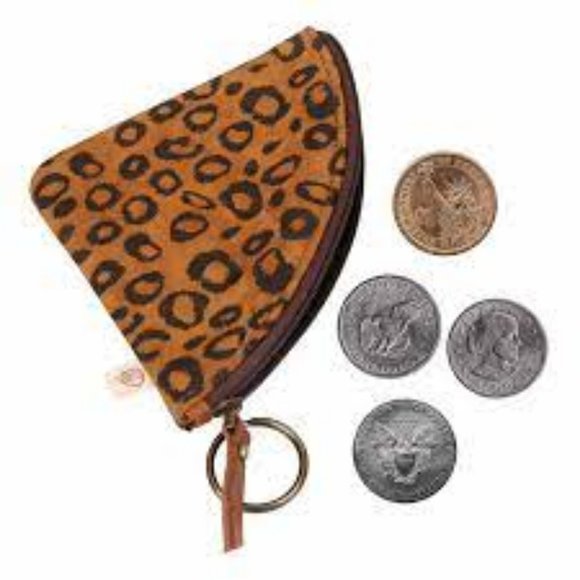 NWT VAAN & CO. SAMOSA LEATHER COIN PURSE CHEETAH & BLACK - Picture 4 of 7